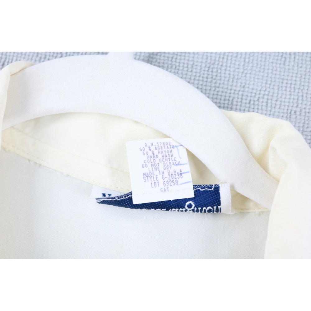 Norton McNaughton Blouse Womens 12 Ivory Embroidered Short Sleeve Vintage Top - Picture 3 of 9
